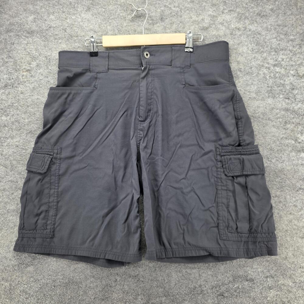 Eddie Bauer Shorts Mens 38 Gray Cargo Nylon Stretch Utility Pockets Outdoor